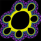 Hopalong fractal with parameters a = 7.3, b = 1, c = 0