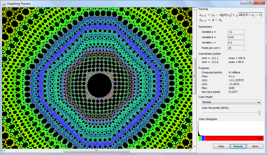 Screenshot of the experiment